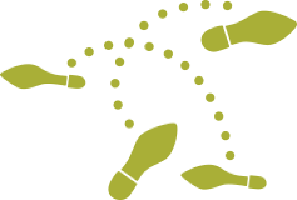Green footprints dancing pattern icon