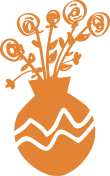 Orange flower vase icon